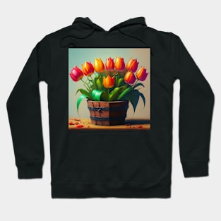 Tulips in a Wooden Base Hoodie